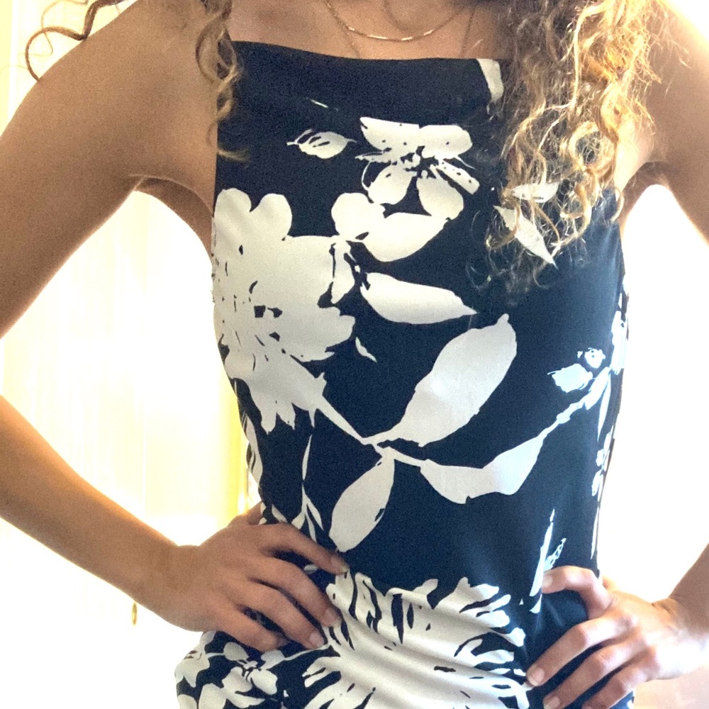 Floral stretchy 90s style midi dress